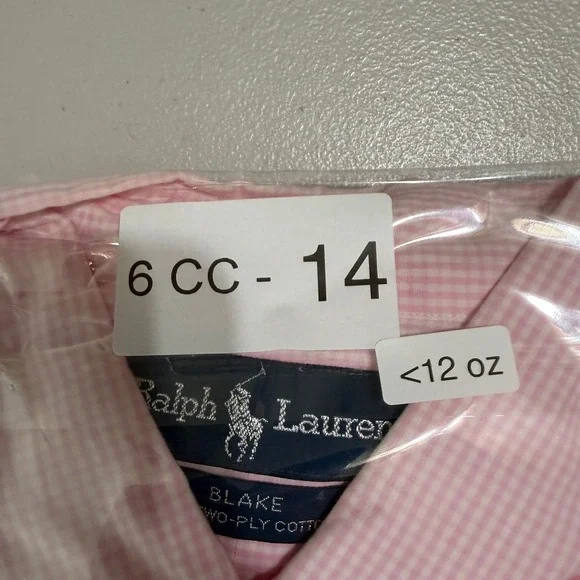 Ralph Lauren Button Down Shirt Mens Medium Pink Gingham Blake Long Sleeve Career - Picture 9 of 9